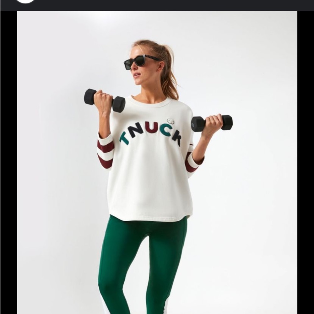 Tuckernuck White Varsity Crewneck Pullover